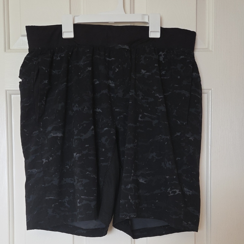 lululemon athletica Black Patterned Men's Athletic Shorts